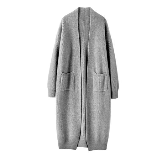 Mid Length Knitting Overcoat Idle Loose Sweater Coat