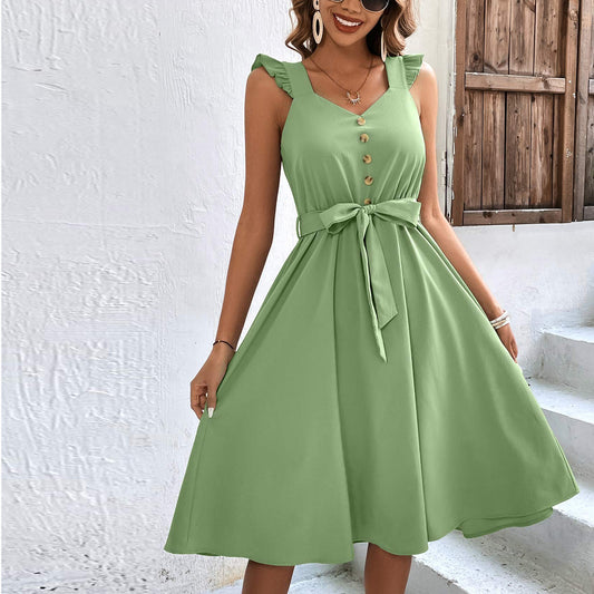 Short A-Line Shape Dress - Cadling Fashions