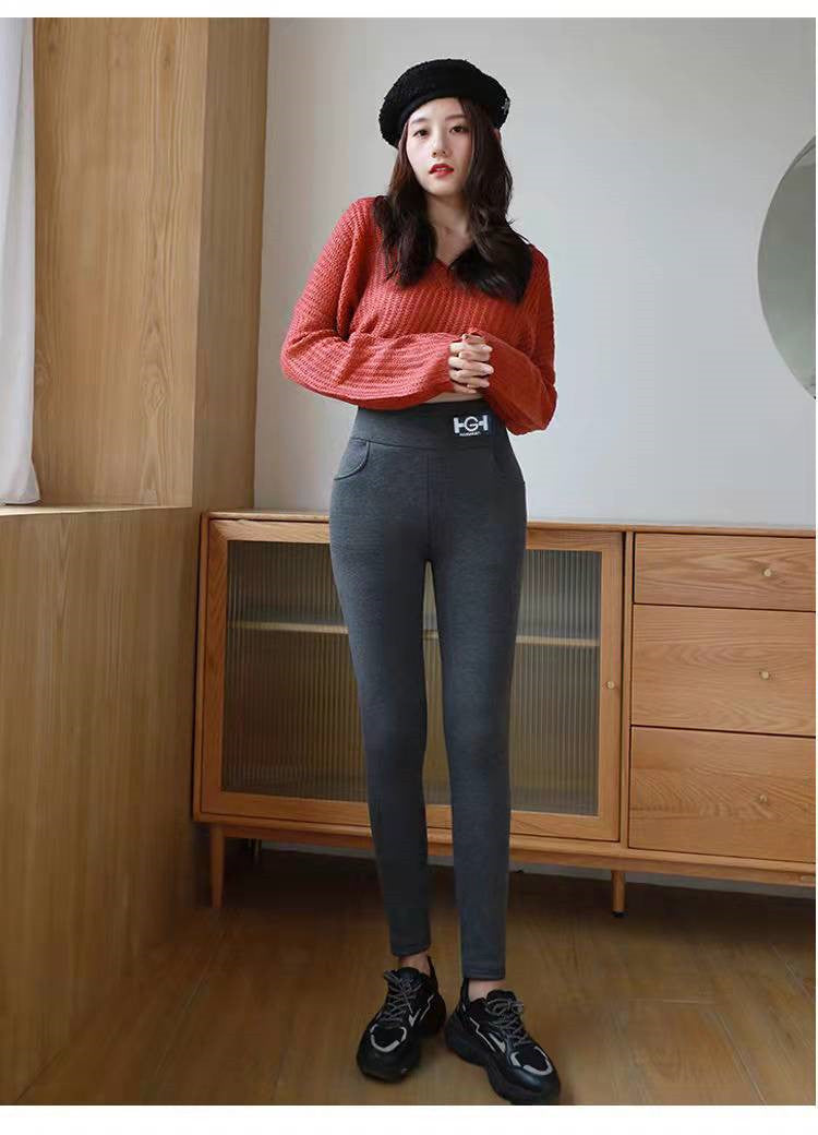 Winter Cashmere Thickened Outwear Fleece Leggings