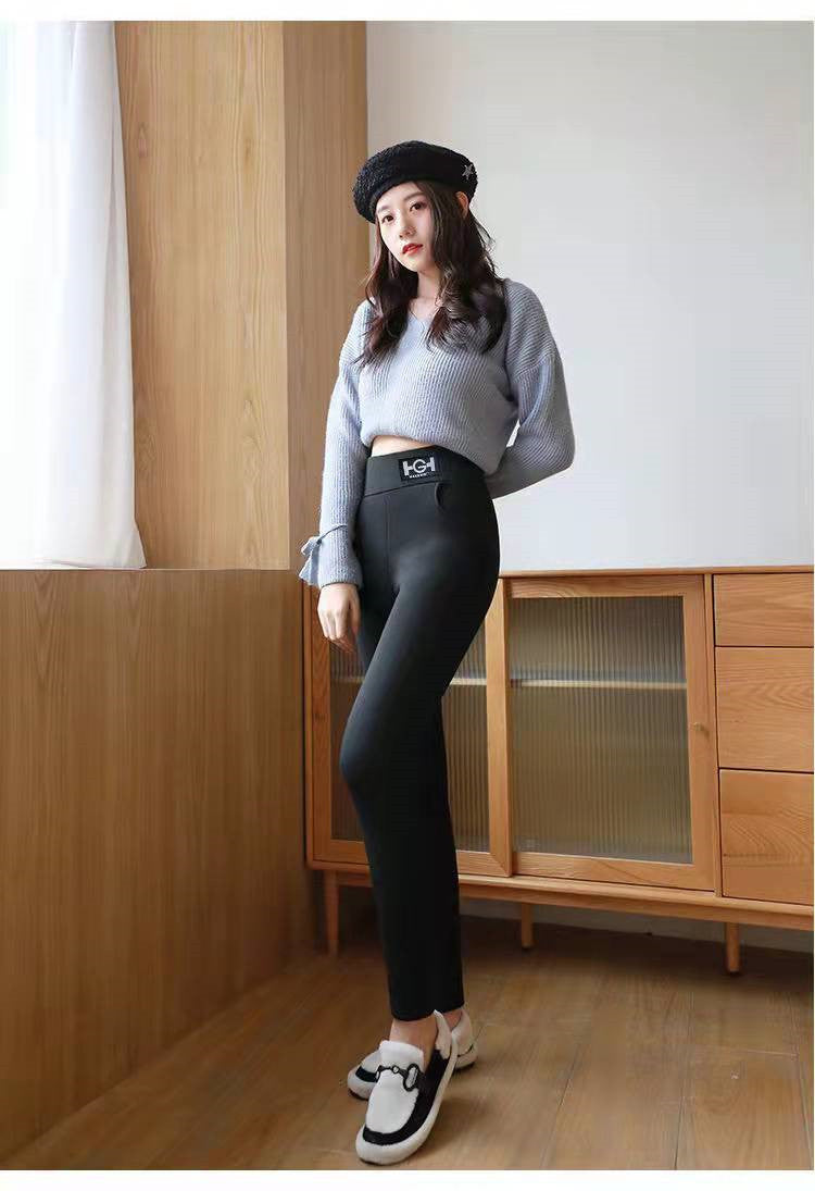 Winter Cashmere Thickened Outwear Fleece Leggings